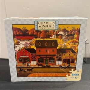 Milton Bradley Charles Wysocki CANDLEMAKER, TOBACCONIST, HAT SHOP 1000pc Puzzle